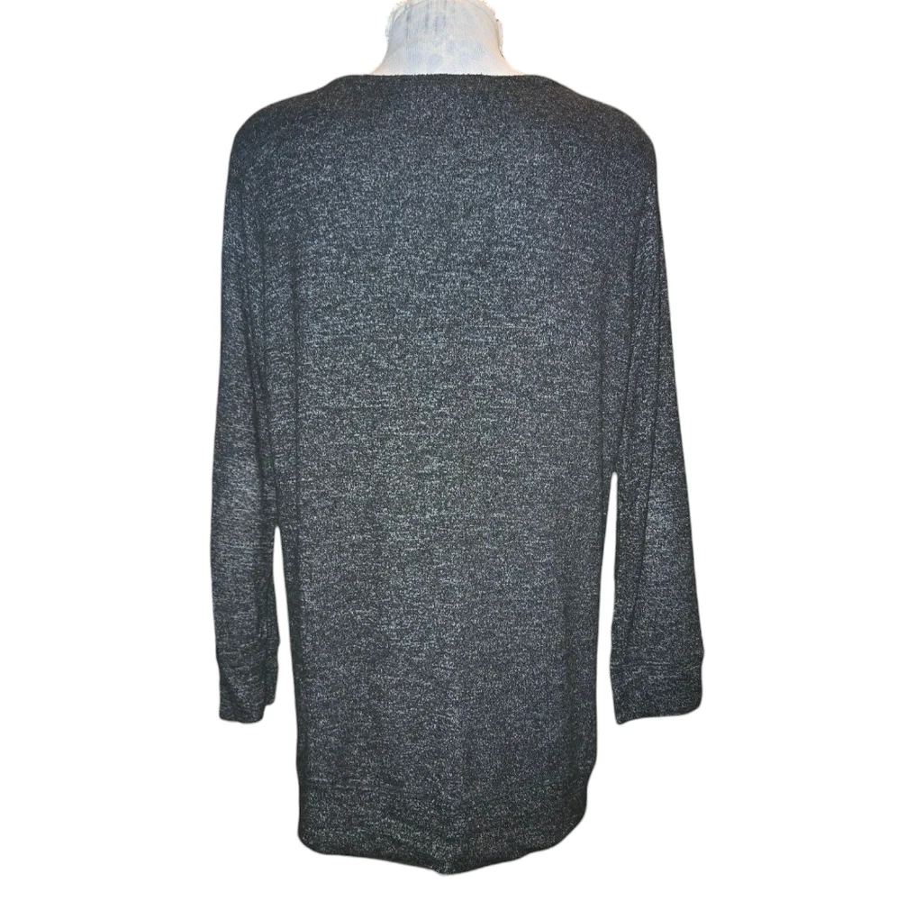 Soft Surroundings Cozy Cabin 2AD02 Dark Gray Long Sleeve Pullover Tunic Size L - Picture 3 of 9